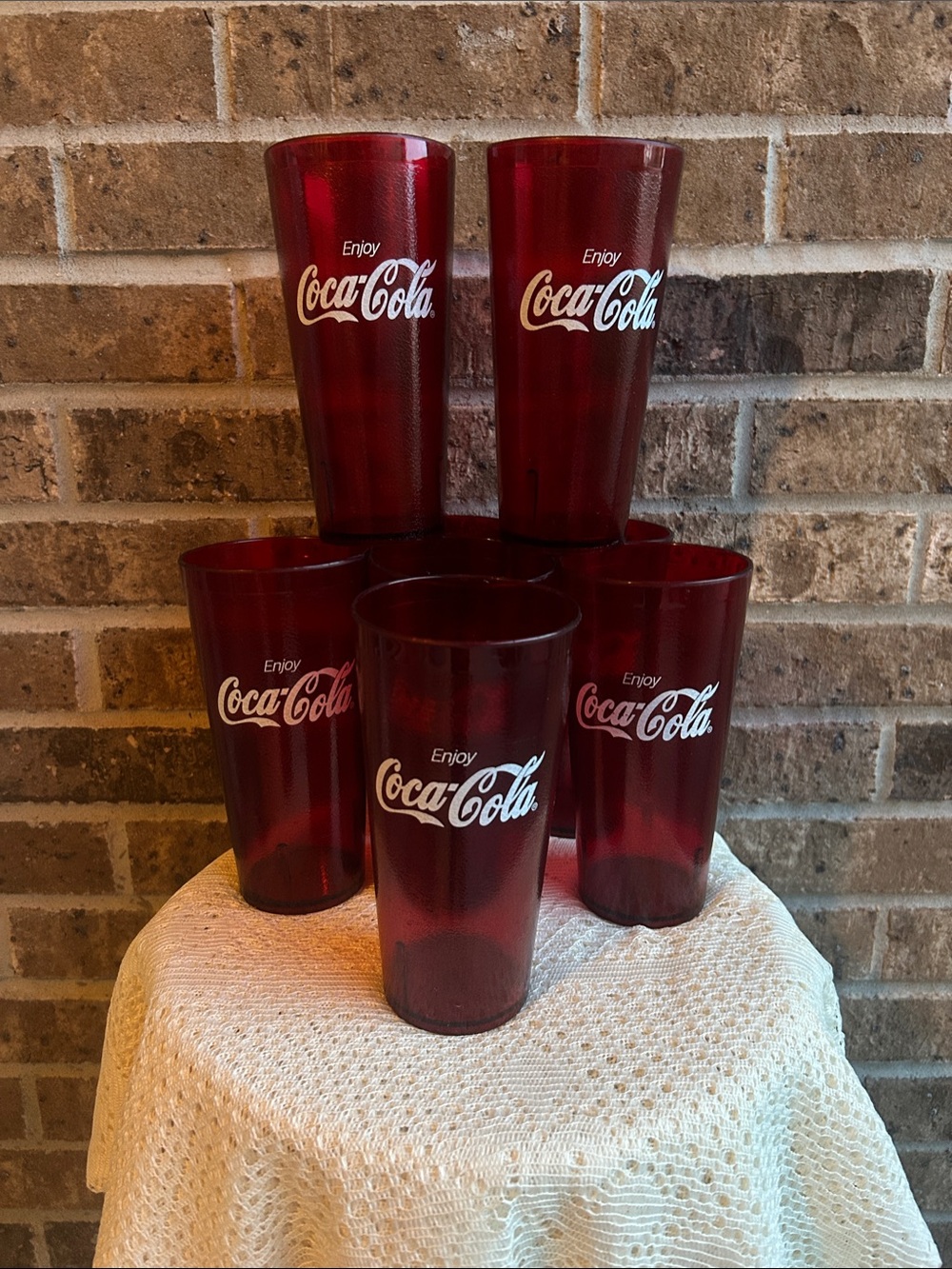 Vintage 24oz  Coca-Cola Red Logo Tumbler 80’s Set of 8